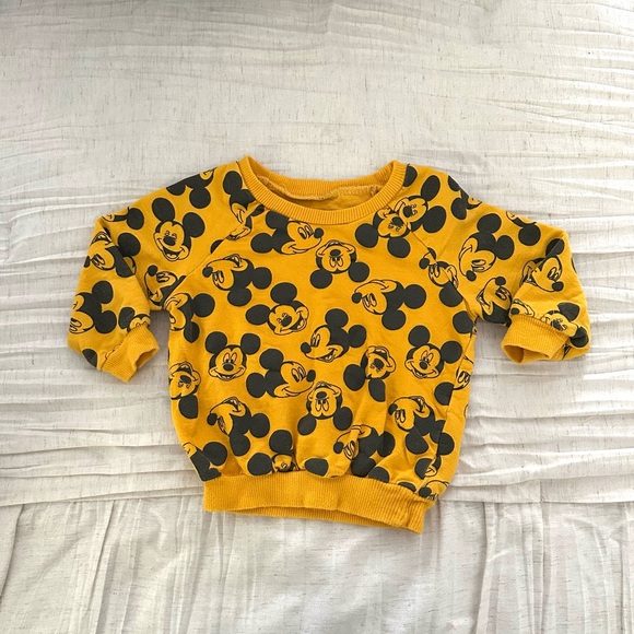 Disney Mickey Mouse Mustard Kids Hoodie - Picture 1 of 2